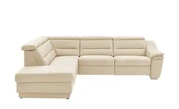 meinSofa Ecksofa  Ivonne Creme Stauraum, manuelle Kopfteilverstellung, Wall-Away-Funktion, elektrische Kopfteilverstellung links