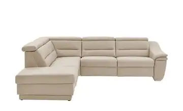 meinSofa Ecksofa  Ivonne Beige Stauraum, manuelle Kopfteilverstellung, Wall-Away-Funktion, elektrische Kopfteilverstellung links