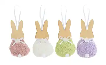 HOME STORY 4er Set Anhänger Osterhase