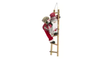  Weihnachtsmann auf Holzleiter  