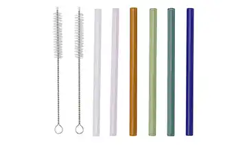 Peill+Putzler Glas-Trinkhalm-Set mehrfarbig kurz