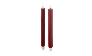 HOME STORY LED Stabkerze, 2er Set Dunkelrot