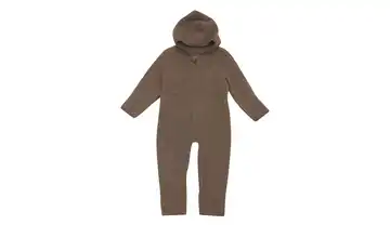 Merino Wollfleece Baby Overall Wollwalk Braun Größe 50/56