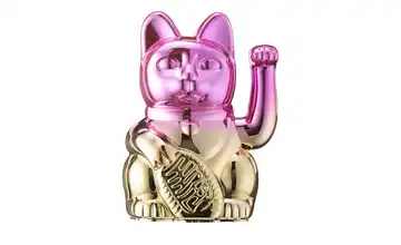 Winkekatze Pink, Gelb
