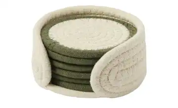 HOME STORY 6er Untersetzer Grün, Beige