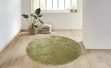 como Handloom-Teppich Flavia Grün Ø 160 cm rund