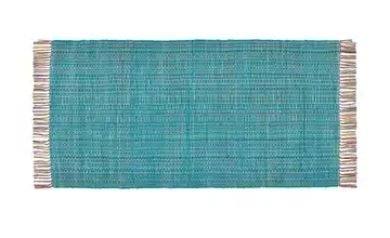 Kelim-Teppich Konfetti Türkis, mehrfarbig 110x170 cm