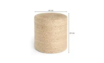 Hanse Home Jute Pouf Natur, Goldfarben