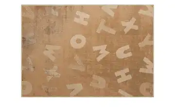 KJUT Webteppich Alphabet Beige, Weiß 133x200 cm