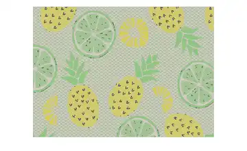 In- und Outdoor Webteppich Pool-Party 133x200 cm Gelb, Grün Ananas