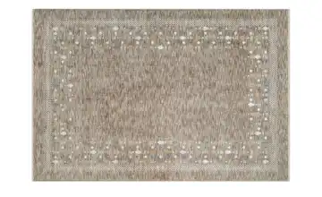 Webteppich Valeria Dunkelbeige Bordüre 80x150 cm