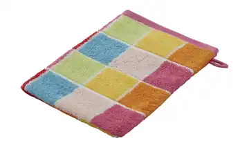 como Waschhandschuh Karo Orange, Pink, Gelb 16x21 cm