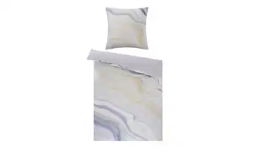 indigo Mako-Satin Wende-Bettwäsche  Marble