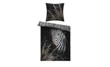 indigo Mako-Satin Wende-Bettwäsche  Zebra Love