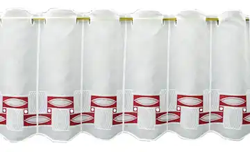 FLORENTINA Scheibengardine Bordeauxrot, Weiß 65 cm 144 cm