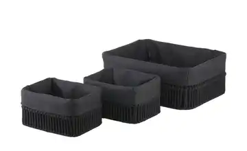 Aufbewahrungskorb, 3er Set Schwarz