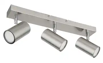 Globo Lighting Deckenstrahler 12 cm 6 cm 3-flammig 41 cm silberfarben, edelstahlfarben, matt