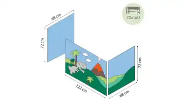 Hoppekids Vorhang für Spielbett 70x160 Dinosaur