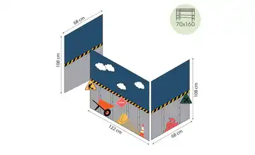 Hoppekids Vorhang Mittelhochbett 70x160 Construction