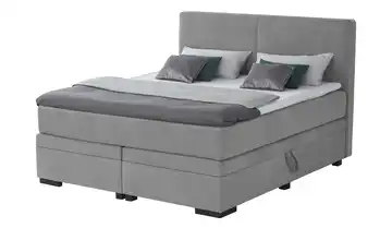 Boxi Boxspringbett mit Bettkasten Boxi Classic Hellgrau 180 cm Kaltschaumkern Velours H2 & H3