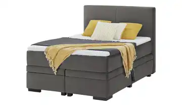 Boxi Boxspringbett mit Bettkasten Boxi Classic Dunkelgrau 140 cm Kaltschaumkern Samt H4 & H5