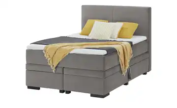 Boxi Boxspringbett mit Bettkasten Boxi Classic Hellgrau 140 cm Kaltschaumkern Samt H3 & H4