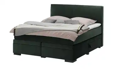 Boxi Boxspringbett mit Bettkasten Boxi Classic Smaragdgrün 160 cm Kaltschaumkern Samt H2