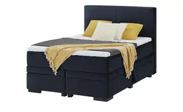 Boxi Boxspringbett mit Bettkasten Boxi Classic Mitternachtsblau 140 cm Kaltschaumkern Samt H4