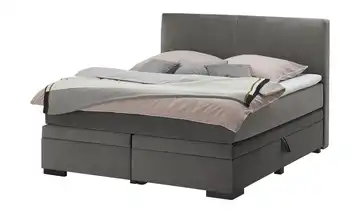 Boxi Boxspringbett mit Bettkasten Boxi Classic Dunkelgrau 160 cm Viscoschaumkern Samt H5