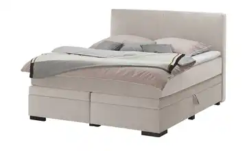 Boxi Boxspringbett mit Bettkasten Boxi Classic Beige 160 cm Kaltschaumkern Samt H2