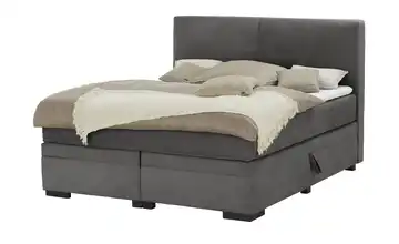 Boxi Boxspringbett mit Bettkasten Boxi Classic Anthrazit 160 cm Viscoschaumkern Cordstoff H2