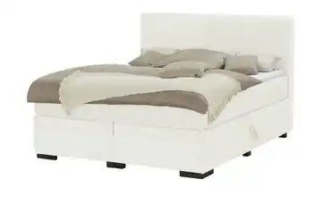 Boxi Boxspringbett mit Bettkasten Boxi Classic Creme 160 cm Viscoschaumkern Cordstoff H2