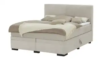 Boxi Boxspringbett mit Bettkasten Boxi Classic Natur 160 cm Viscoschaumkern Cordstoff H2