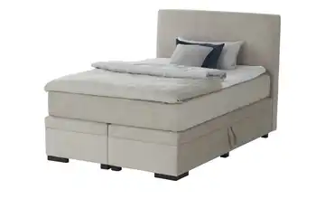 Boxi Boxspringbett mit Bettkasten Boxi Classic Natur 140 cm Kaltschaumkern Cordstoff H2 & H3