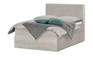 Boxi Boxspringbett Boxi Classic Beige 140 cm Samt H2 & H3 Kaltschaumkern