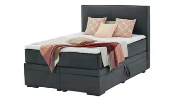 Boxi Boxspringbett mit Bettkasten Boxi Urban Anthrazit 140 cm hart Viscoschaumkern Velours