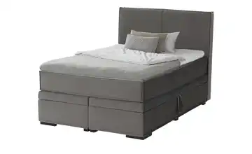 Boxi Boxspringbett mit Bettkasten Boxi Urban Dunkelgrau 140 cm weich Kaltschaumkern Samt