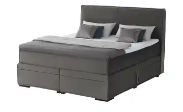 Boxi Boxspringbett mit Bettkasten Boxi Urban Dunkelgrau 160 cm weich Kaltschaumkern Samt