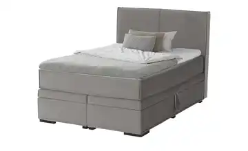 Boxi Boxspringbett mit Bettkasten Boxi Urban Hellgrau 140 cm weich Kaltschaumkern Samt