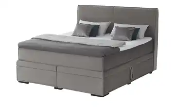 Boxi Boxspringbett mit Bettkasten Boxi Urban Hellgrau 160 cm weich Kaltschaumkern Samt