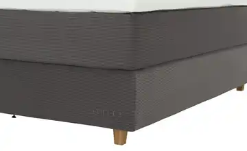 Jette Home Boxspringbett Jette Flex 63,5 cm 180 cm H3 & H4 Anthrazit Kaltschaumkern