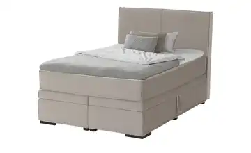 Boxi Boxspringbett mit Bettkasten Boxi Urban Beige 140 cm weich Kaltschaumkern Samt