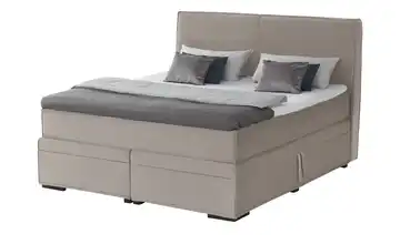 Boxi Boxspringbett mit Bettkasten Boxi Urban Beige 160 cm weich Kaltschaumkern Samt