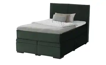 Boxi Boxspringbett mit Bettkasten Boxi Urban Smaragdgrün 140 cm weich Kaltschaumkern Samt