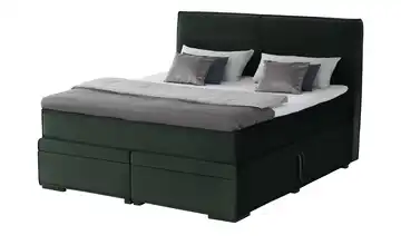 Boxi Boxspringbett mit Bettkasten Boxi Urban Smaragdgrün 160 cm weich Kaltschaumkern Samt