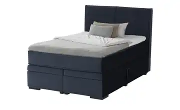 Boxi Boxspringbett mit Bettkasten Boxi Urban Mitternachtsblau 140 cm weich Kaltschaumkern Samt