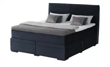 Boxi Boxspringbett mit Bettkasten Boxi Urban Mitternachtsblau 160 cm weich Kaltschaumkern Samt