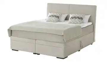 Boxi Boxspringbett mit Bettkasten Boxi Urban Natur 160 cm weich & sehr hart Kaltschaumkern Cordstoff