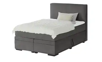 Boxi Boxspringbett mit Bettkasten Boxi Urban Anthrazit 140 cm hart Viscoschaumkern Cordstoff