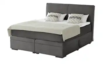 Boxi Boxspringbett mit Bettkasten Boxi Urban Anthrazit 160 cm hart Viscoschaumkern Cordstoff